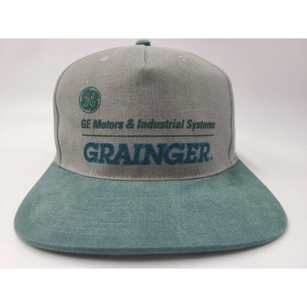 Vintage Grainger GE Motors & Industrial Systems‎ Snapback Hat Cap Men Women Gray